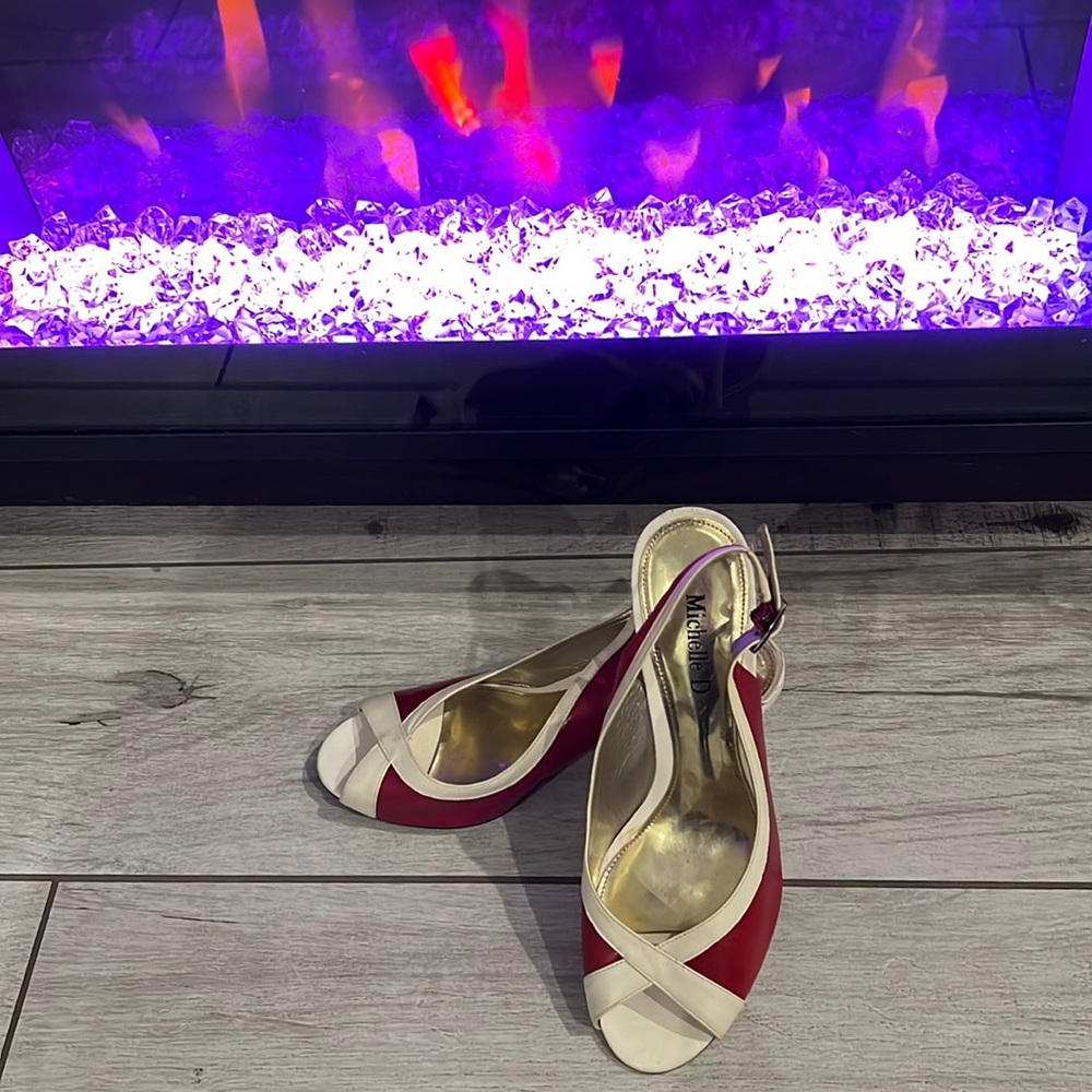 Michelle D Red and White heels